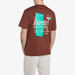 Replay Cotton T-Shirt with Cocktail Print