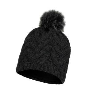 BUFF Knitted & Fleece Band Hat Caryn Graphite - Negro