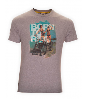 BULTACO T-Shirt Hombre "Born To Ride Brinco" - Gris
