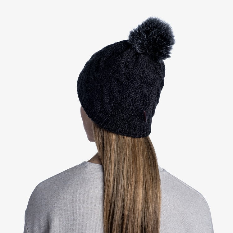 Buff Knitted & Fleece Band Hat Caryn Graphite