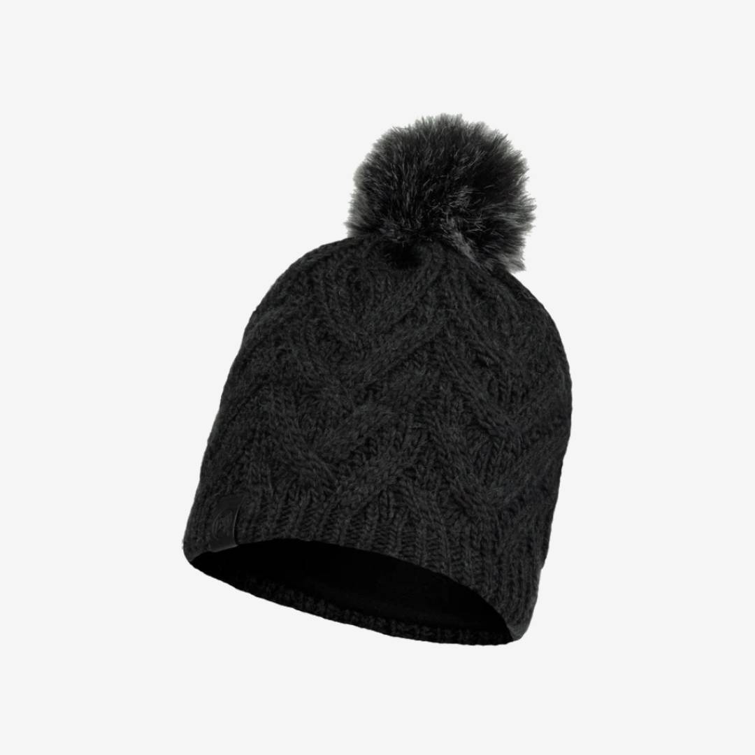 Buff Knitted & Fleece Band Hat Caryn Graphite