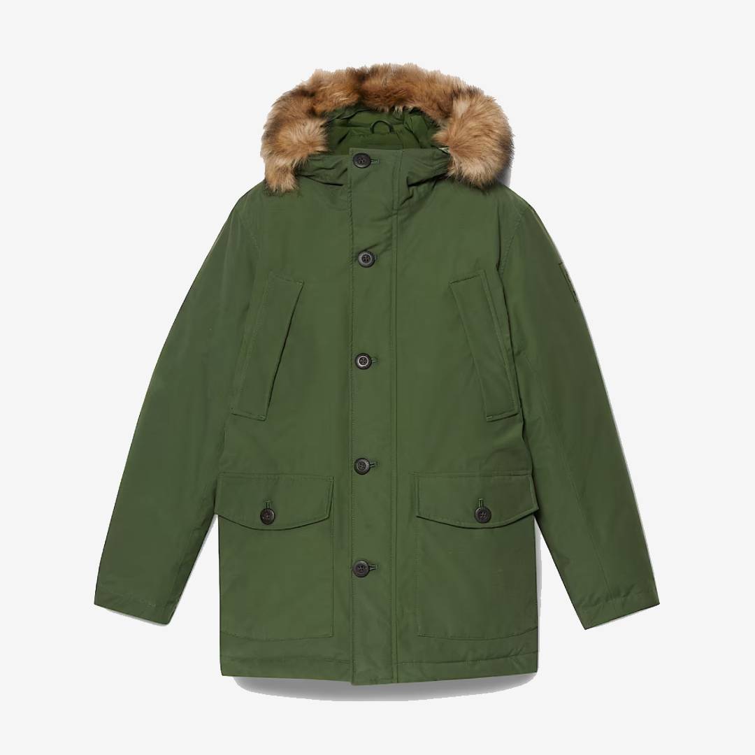 Timberland Scar Ridge Water Resistant Parka Black Forest Green