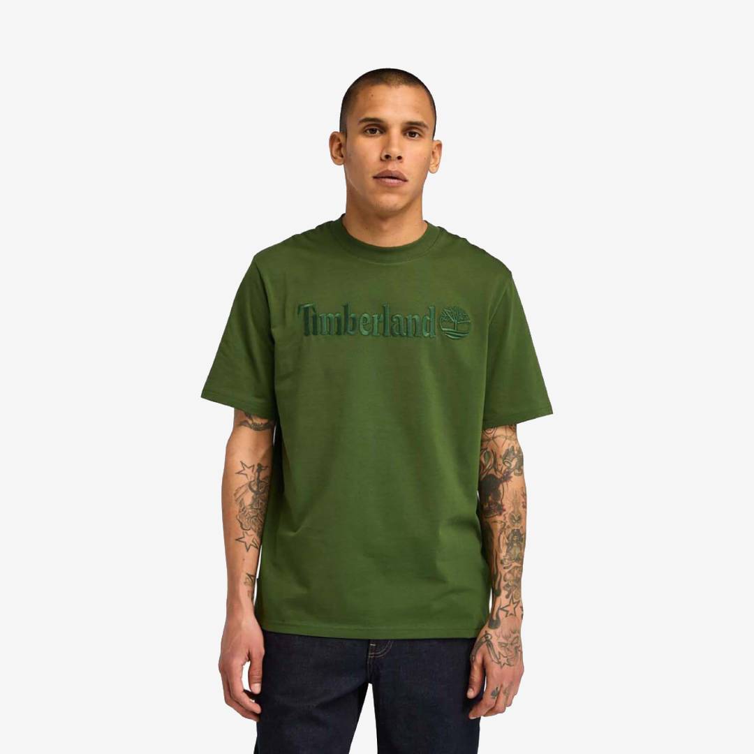 Timberland Embroidery Tonal Ss Tee Black Forest Green