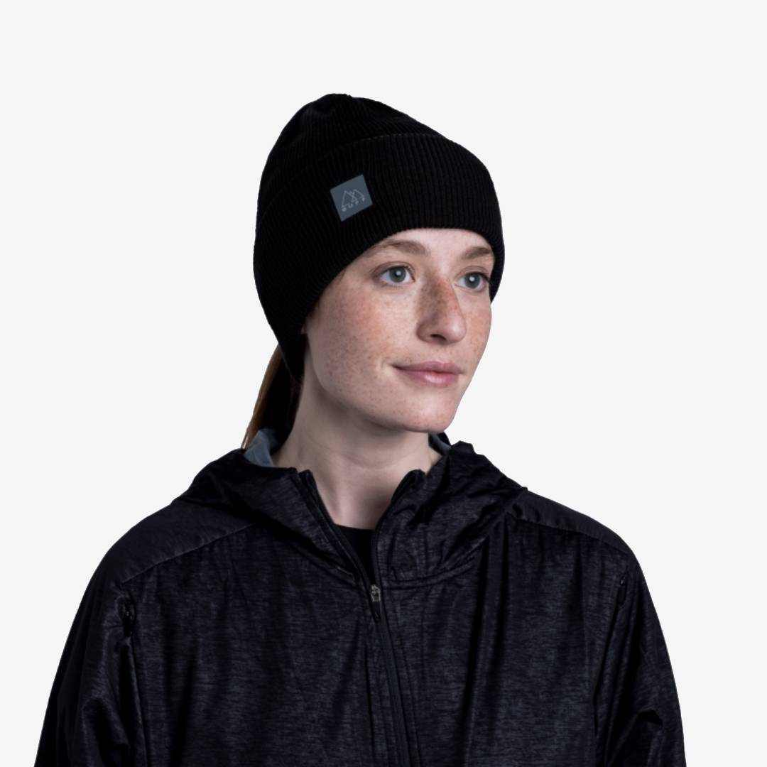 Buff Crossknit Beanie Solid